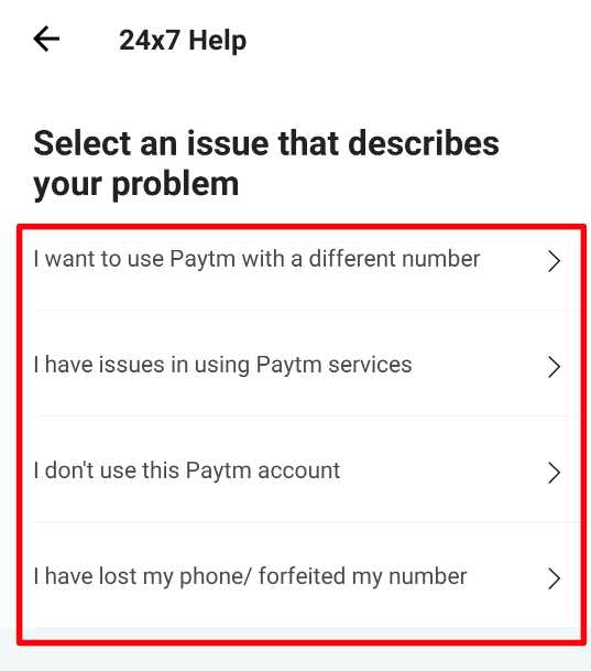 Write a issue for close paytm account