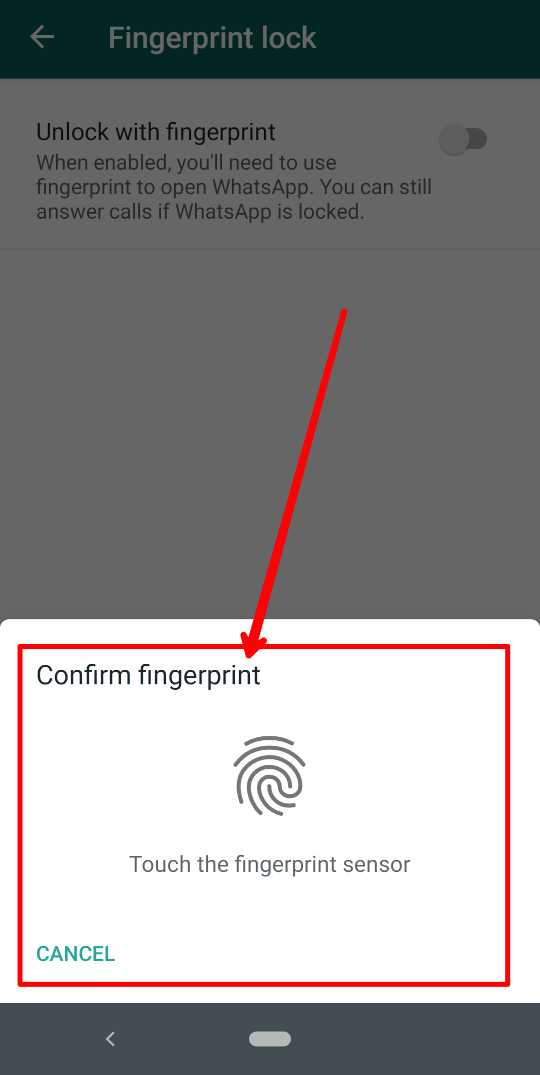 Whatsapp fingerprint lock add kare