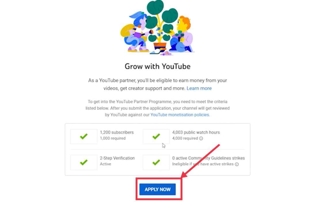 Apply Now for YouTube channel Monetize