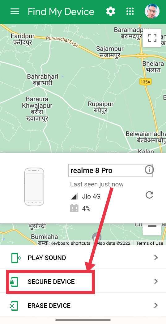 Realme-Phone-Unlock-by-find-my-phone-secure-device