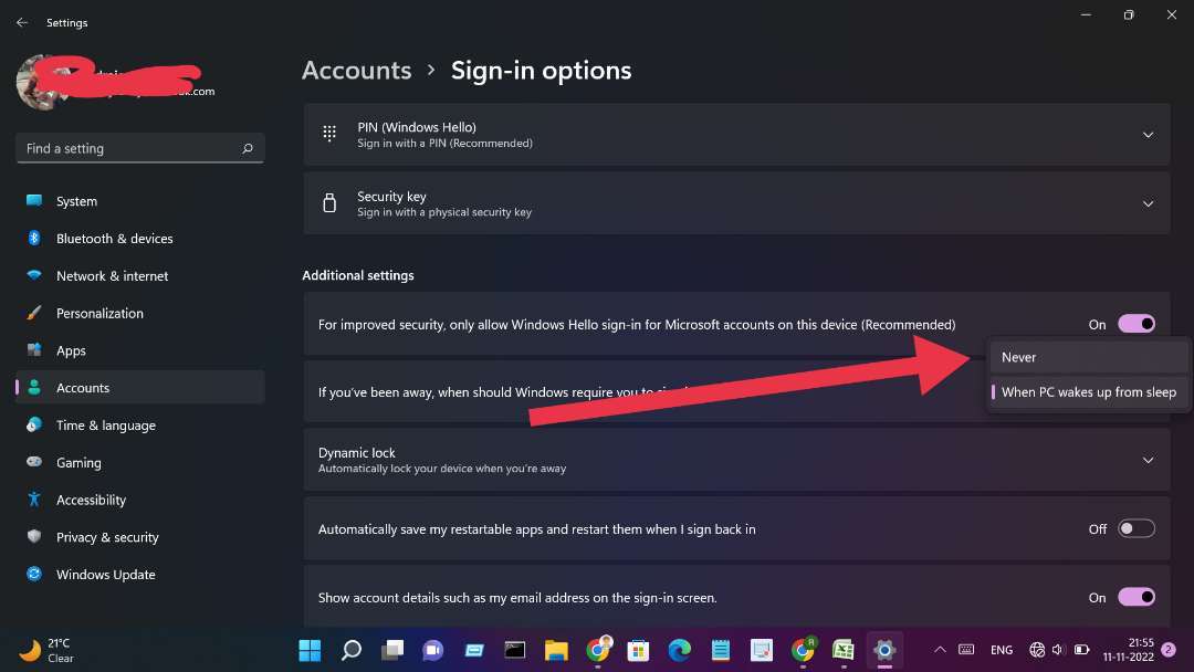 Windows 11 पर Settings के माध्यम से Auto Login Enable करें