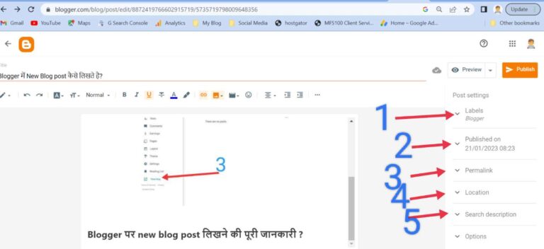 Seo friendly Blogger new post kaise likhe