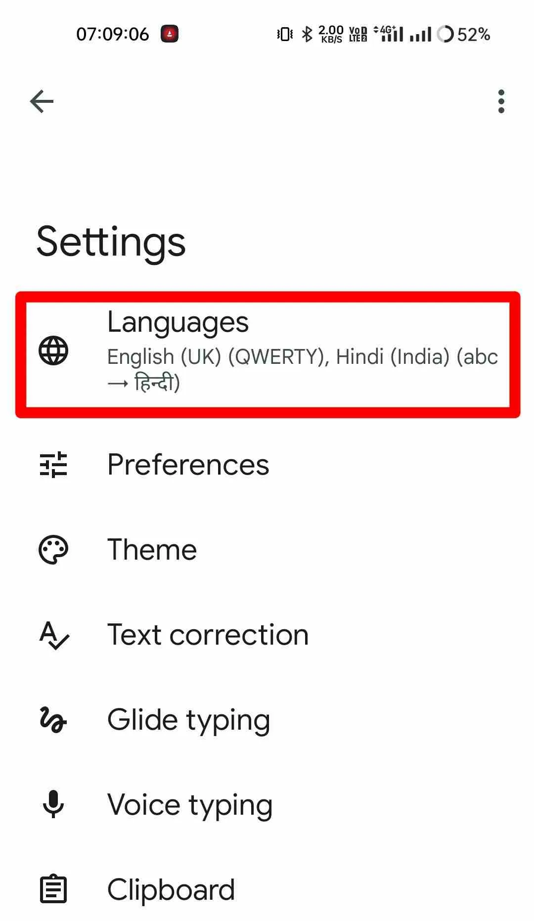 Add a hindi language in gboard