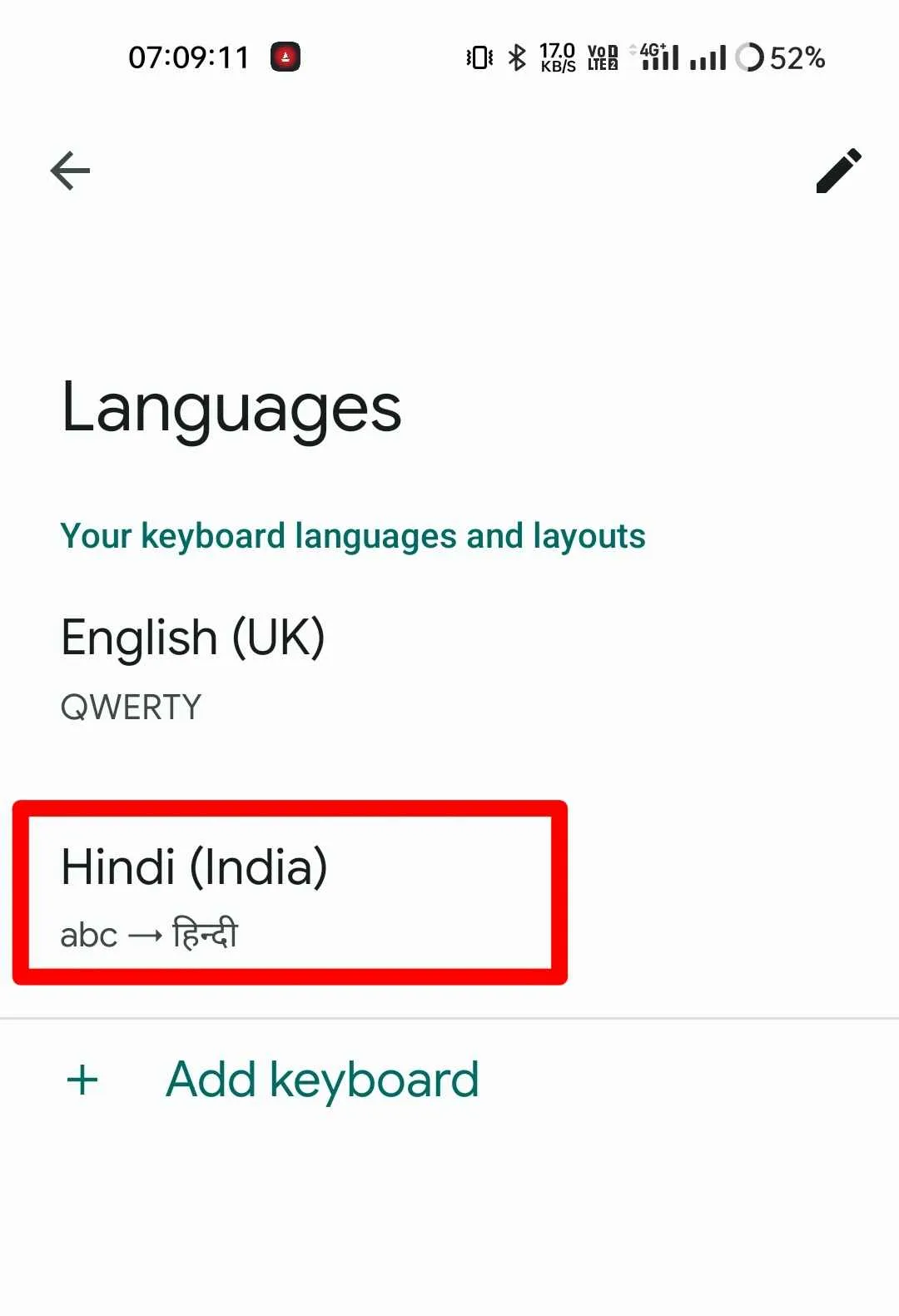 Add hindi keyboard 