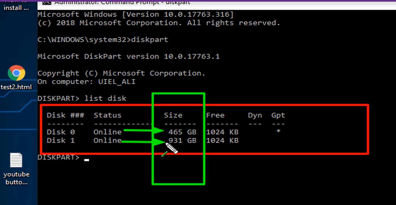 check Laptop Hard disk space using Commands prompt