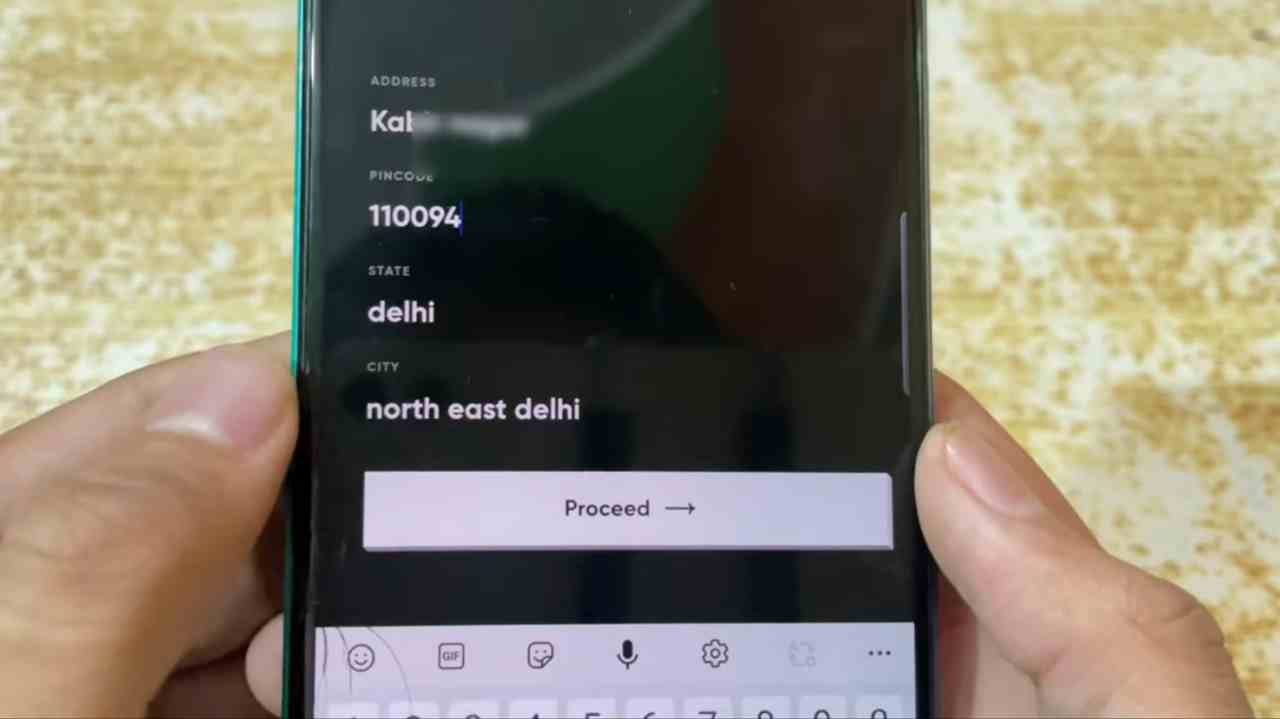 इसके बाद आपको आगे एड्रेस इंटर करना है जिस जगह पर आप रहते हैं उसे जगह का पूरा एड्रेस इंटर करके नीचे दिए गए प्रोसीड वाले ऑप्शन पर क्लिक कर दें।