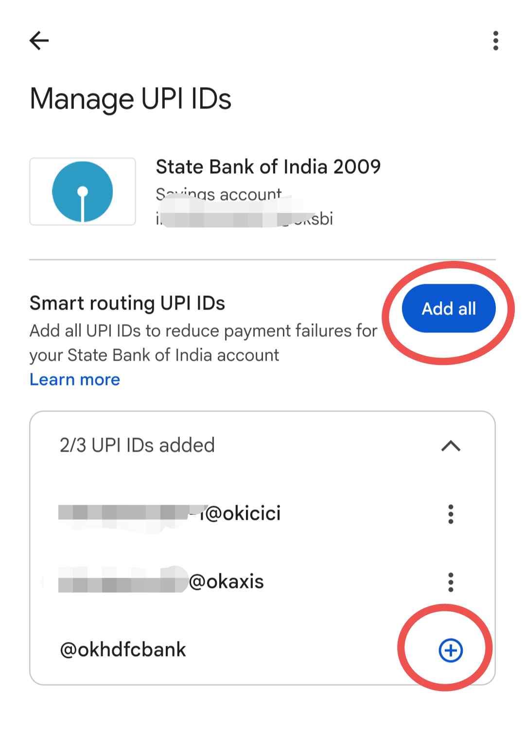 Google pay smart routing Add Multiple UPI Id